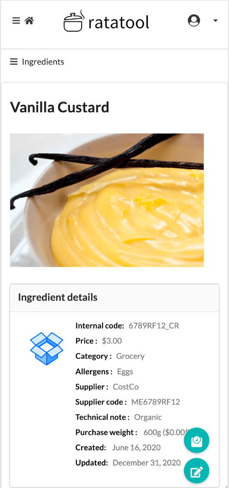 recipe forms order export print